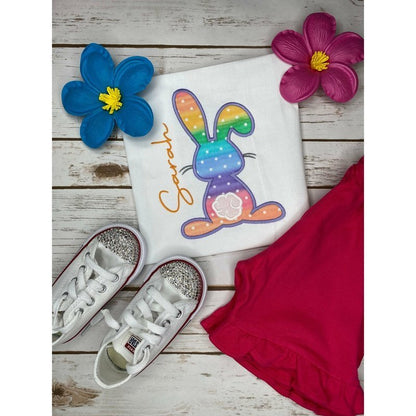 Rainbow Easter Bunny Shirt - Petite & Sassy Designs