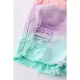 Rainbow tie dyed denim - Petite & Sassy Designs