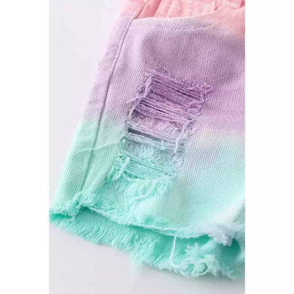 Rainbow tie dyed denim - Petite & Sassy Designs