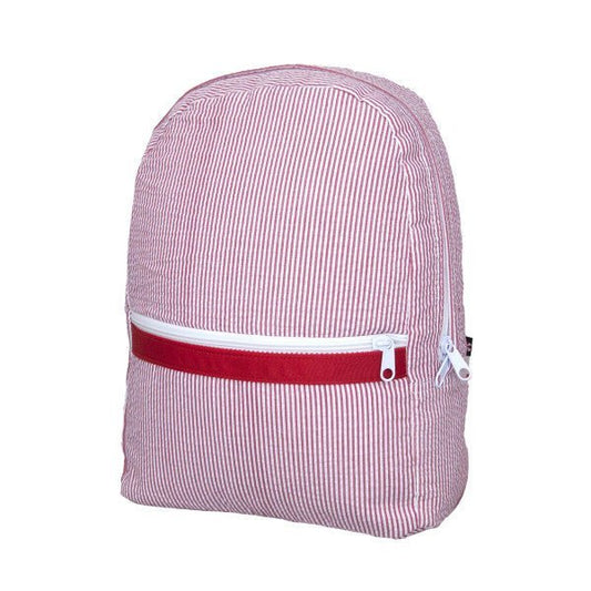 Red Seersucker Medium Backpack - Petite & Sassy Designs