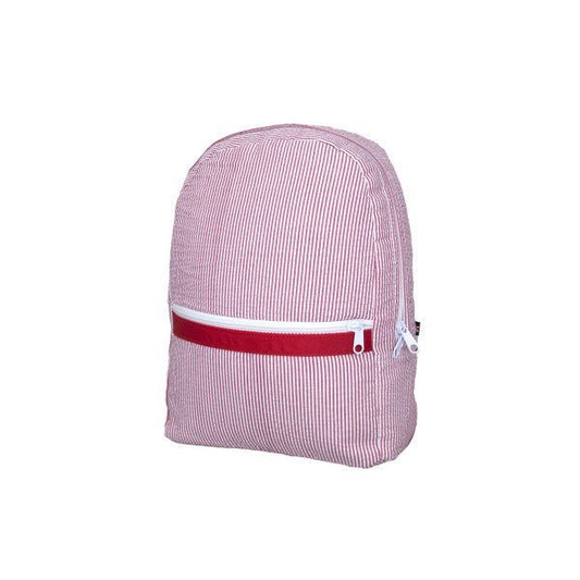 Red Seersucker Small Backpack - Petite & Sassy Designs