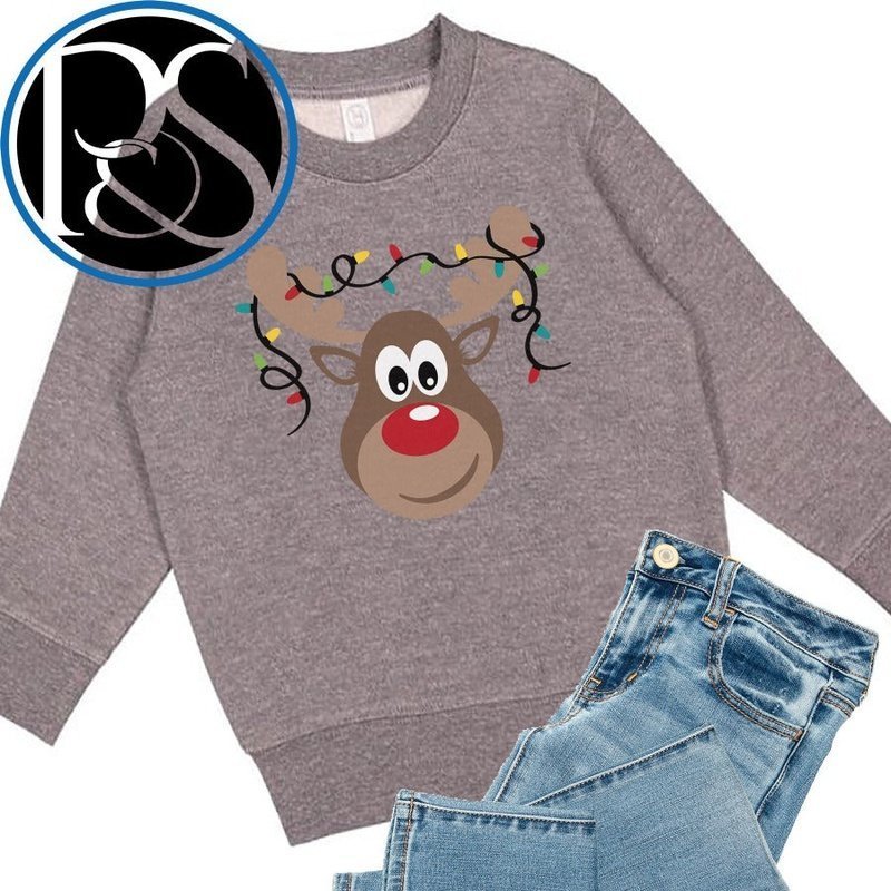 Reindeer Lights Sweatshirt - Petite & Sassy Designs