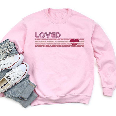 Retro Loved Stripe Sweatshirt - Petite & Sassy Designs