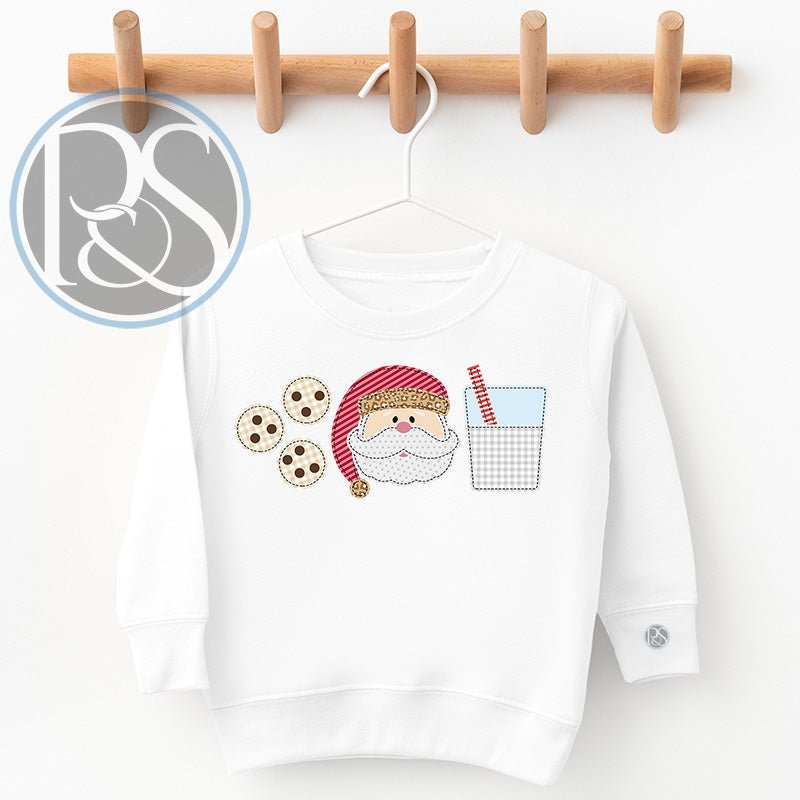 Sant Cookie and Milk Sweatshirt - Petite & Sassy Designs