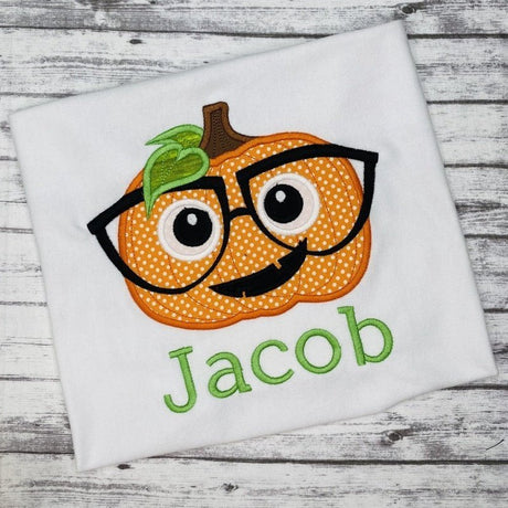 Smart Pumpkin with Glasses - Petite & Sassy Designs