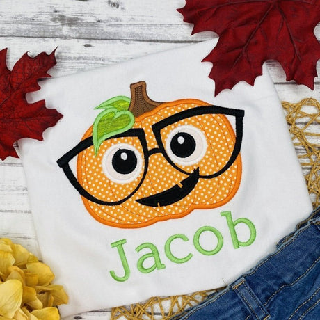 Smart Pumpkin with Glasses - Petite & Sassy Designs