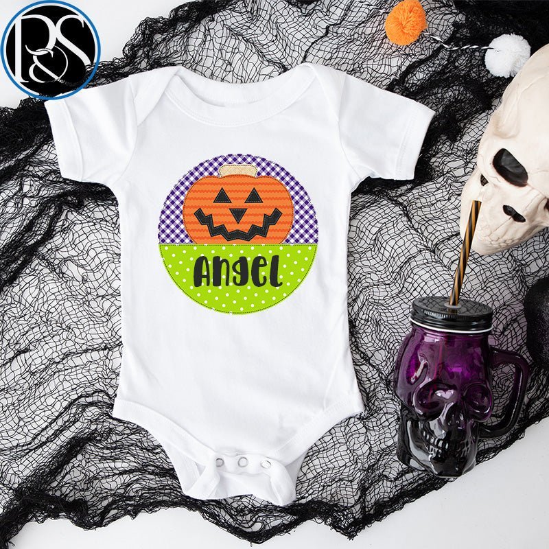 Split circle Pumpkin Onesie Bodysuit - Petite & Sassy Designs