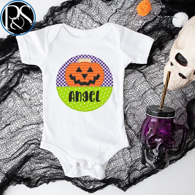 Split circle Pumpkin Onesie Bodysuit - Petite & Sassy Designs