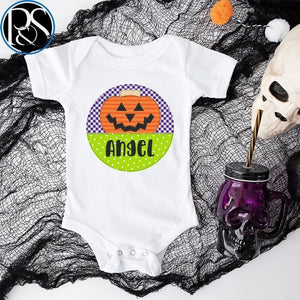 Split circle Pumpkin Onesie Bodysuit - Petite & Sassy Designs