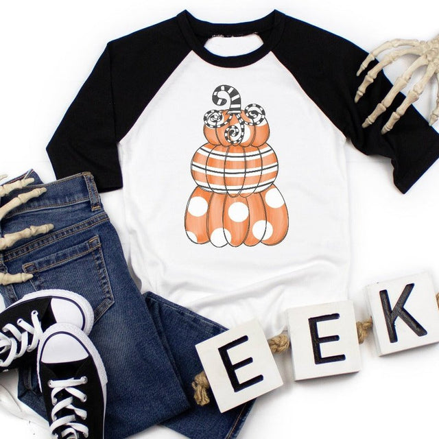 Stacked Pumpkins Raglan - Petite & Sassy Designs