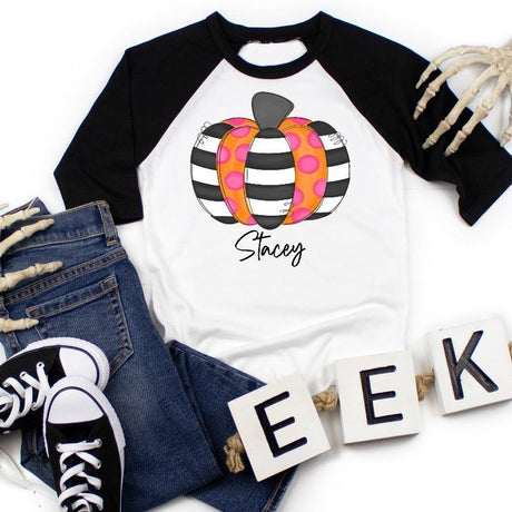 Striped Pumpkin Raglan - Petite & Sassy Designs