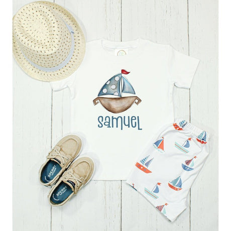 Sweet Blue Sailboat Tee - Petite & Sassy Designs