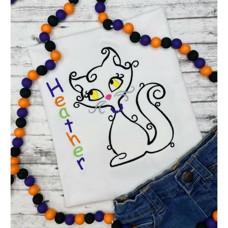 
                  
                    Swirly Kitty Shirt - Petite & Sassy Designs
                  
                