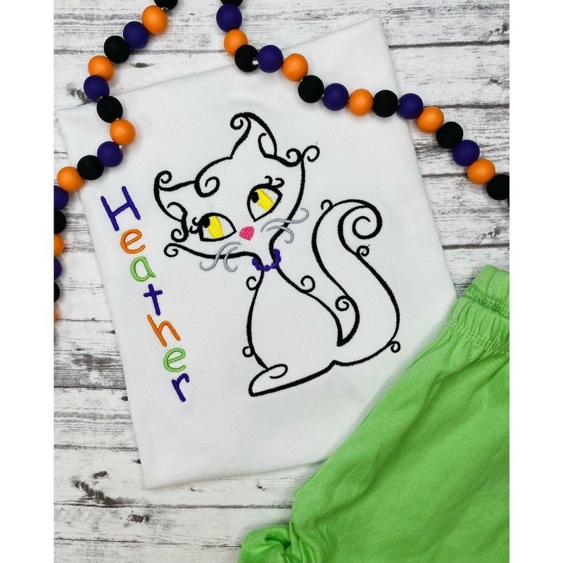 
                  
                    Swirly Kitty Shirt - Petite & Sassy Designs
                  
                