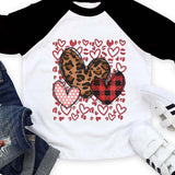 Tri Hearts Leopard Raglan - Petite & Sassy Designs