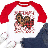 Tri Hearts Leopard Raglan - Petite & Sassy Designs