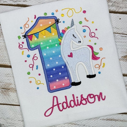 Unicorn 1st Birthday Shirt - Petite & Sassy Designs