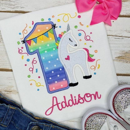 Unicorn 1st Birthday Shirt - Petite & Sassy Designs