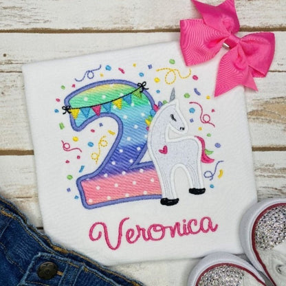 Unicorn 2nd Birthday Shirt - Petite & Sassy Designs