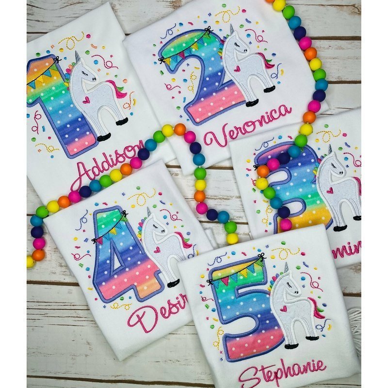 Unicorn 4th Birthday Shirt - Petite & Sassy Designs
