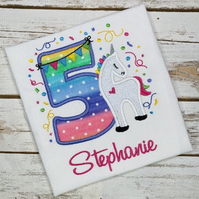 Unicorn 5th Birthday Shirt - Petite & Sassy Designs