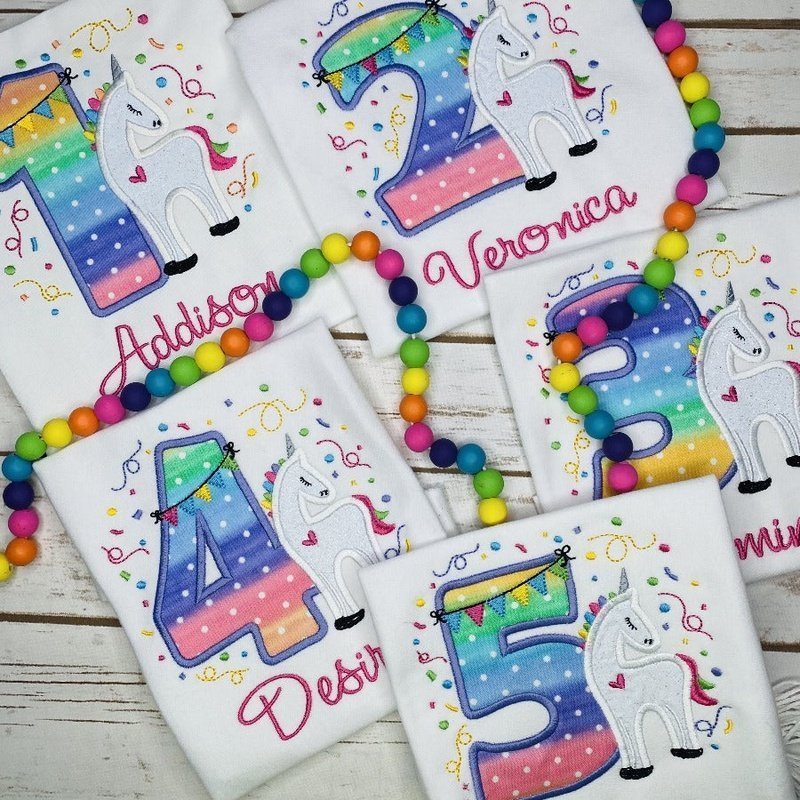Unicorn 5th Birthday Shirt - Petite & Sassy Designs