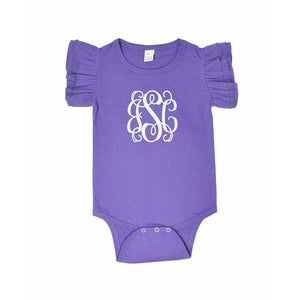 Monogram Flutter Sleeve Bodysuit - Petite & Sassy Designs