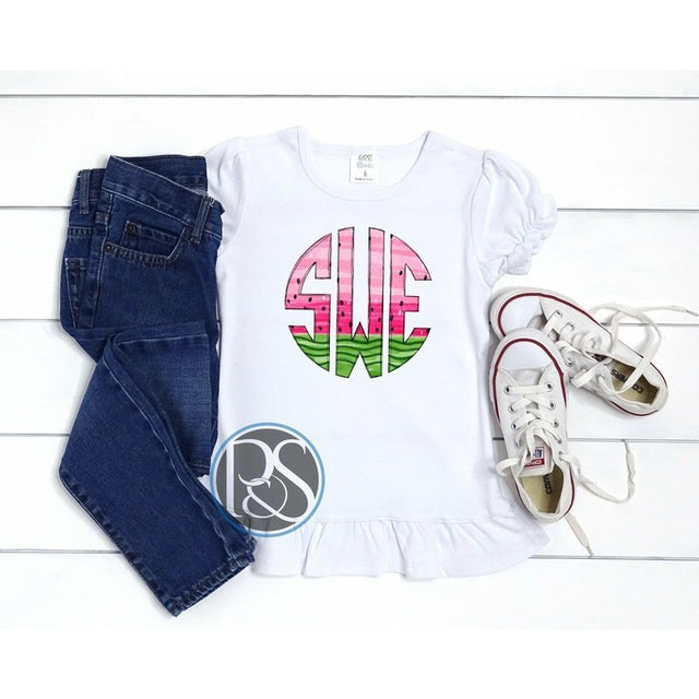 Watermelon Monogram Shirt - Petite & Sassy Designs